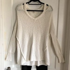 IF IT WERE ME Off White Cold Shoulder Sweater ~ L